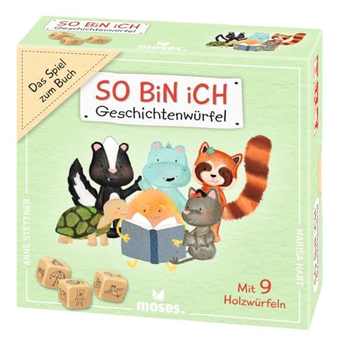 moses. So bin ich Geschichtenwürfel kreatives Würfelspiel zum Kinderbuch von Marisa Hart Kinderspiel mit extra großen Würfeln Erzählspiel für Kinder ab 6 Jahren Yellow