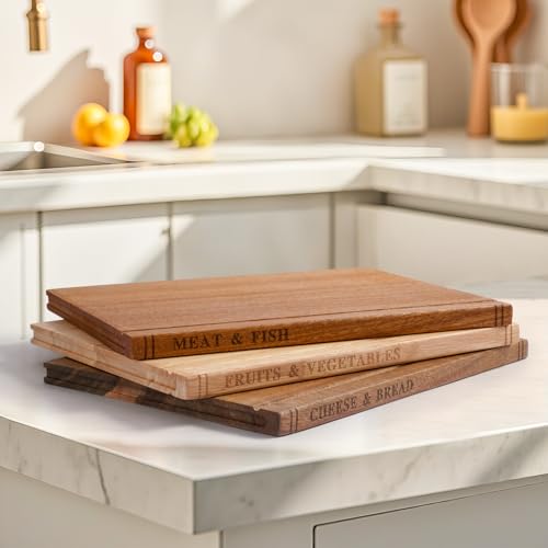 Set de 3 tablas de cortar con soporte de madera miniatura 6