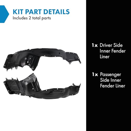 Image of TRQ Inner Fender Liner Set Compatible with 2002-2003 Mitsubishi Lancer MI1248106 MI1249106 MI1251105