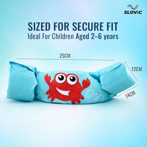 Image of Slovic Swimming Arm Float Rings for Kids [2 to 6 Yrs Old] | Inflated Vest & Arm Ring for Kids with Adjustable Buckle | Swimming Tube for Kid | Water Wings for Kid Girls & Boys Ideal for Pool & Beach