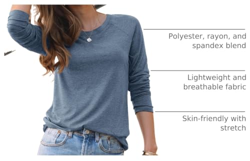 Image of AUTOMET Womens Long Sleeve Crewneck Shirts Fall Tops