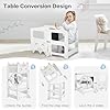 Labebe Torre de aprendizaje para niños, Torre de aprendizaje plegable Montessori con pizarra, multifunción 3 en 1, torre de aprendizaje de máxima seguridad a partir de 18 meses, para cocina, mesa #3
