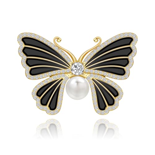 Image of Butterfly Brooch for Women, Insect Butterfly Pins Shawl Pin Clip Flashing Butterfly Jewelry Fashion Brooch Wedding Accessories Sweater Scarf Brooch for Women
