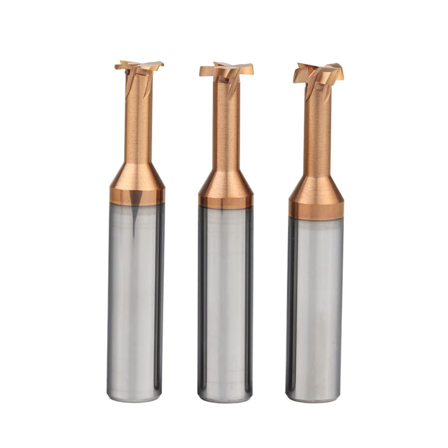 HRC55 T Slot Milling Cutter 4 Flutes Integral Tungsten Steel End Mills Carbide Router Bits CNC Tool Groove Knife Steel Machining - (Dimensions: D6x1.5Hx2.5x8x50L)