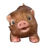 LONIAN 5 Inch Mini Dolls Silicone Lifelike Pig,Cute Black Polka Dot Baby Pig Full Silicone Body,Stretchy Silicone Animals Realistic Pig Reborn,Present Pets Minis Baby Piggy Doll Soft Body (B)