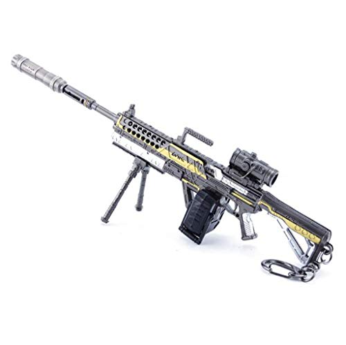 Preisvergleich Produktbild QISUO Pistole Schlüsselanhänger Militär Metall Waffe Gewehr Sammlung Figur Geschenk Handwerk Prop Action Mini Arts Jungen Kinder (Convertor Submachine Gun)