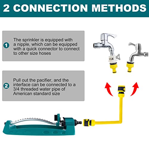 3 Pcs Oscillating Sprinkler Indestructible Lawn Sprinkler 4 Modes Water Sprinkler With 15 Hole Nozzles And Adjustable Range Control Covers Up To 1024 Square Feet For Patio Yard Garden Lawn #TOP4