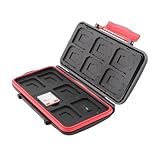 Memory Card Case Water-Resistant Anti-Shock Card Carrying Case Holder Storage Organizer Protector for 12 SD SDXC SDHC Card + 12 Micro SD MSD TF Card