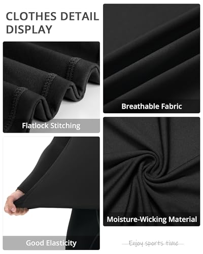 Runhit Men's Compression Long-Sleeve T-Shirt Athletic Compression Base Layer Cool Dry Workout Shirts Sports Running Tops3