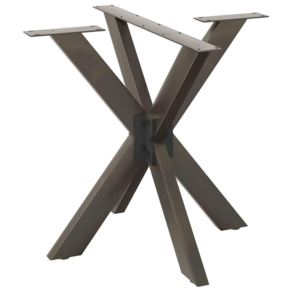 vidaXL Dining Table Leg Spider Shape Black 85x85x(72-73) cm Steel, Natural, 85 x 85 x (72-73) cm