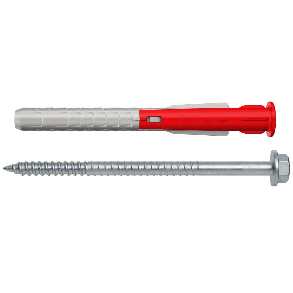 fischer DDF Heavy-Duty Dot & Dab Wall Fixings 10 x 100mm, Plasterboard Over Blockwork Anchors, Anti-Rotation Design