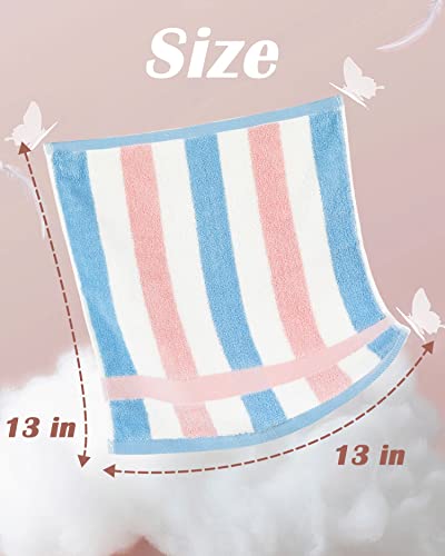 100% Cotton Bath Bowels And Washcloths Sets For Bathroom, 2 Striped Bath Towels 55 X 27.5 Inches, 12 Wash Cloths 13 X 13 Inches, Highly Absorbent And Quick Dry #TOP5