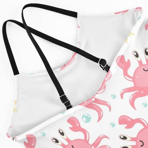 Image of Girls one Piece Swimsuit Summer UPF 50+ Quick Dry Beach Bathing Suit with Straps Swimwear 3-10 Years