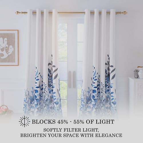 Image of Story@Home Window Curtains 5 Feet Long 1 Piece | Floral Printed Cotton Curtain | Light Filtering Curtain | Curtains for Living Room | (116 x 152 cm, Blue) | Perfect for Home Decor