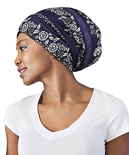 Image of Satin Lined Sleep Slouchy Cap Curly Girl Slap Headwear Gifts For Frizzy Hair Women