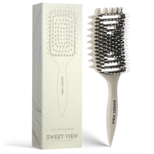 Cepillo definidor SWEET VIEW: volumen y mejora de ondas para pelo rizado beige