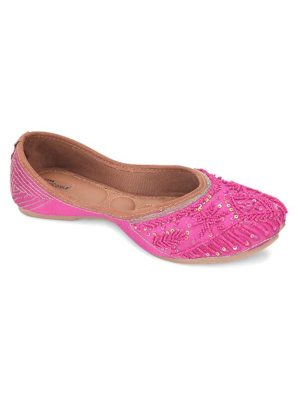 desi colour Women Ethnic Footwear Mojari/Punjabi Jutti-Firoji Pearl-picture-43