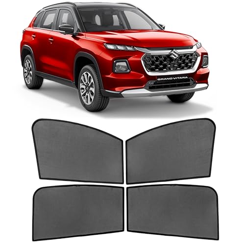 Image of AutoStory Custom Fit Black Mesh Car Sunshade for Grand Vitara | UV & Heat Protection Car Window Curtains | Privacy Car Sun Shade | Breathable Vehicle Specific Side Window Shades