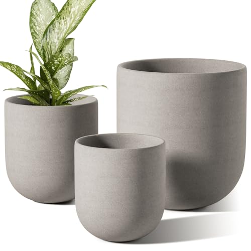 LE TAUCI 6+8+10 Inch Plant Pots Indoor, Ceramic Planters for Indo...