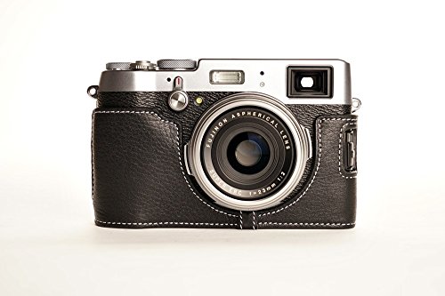 Demi-étui Fujifilm X100T en cuir véritable noir pour protéger votre boîtier photo