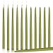 Dripless Elegant Taper Candles 12" Inch Tall Tapered Wedding Candle Set Of 12 ... (LIME) Sage Green