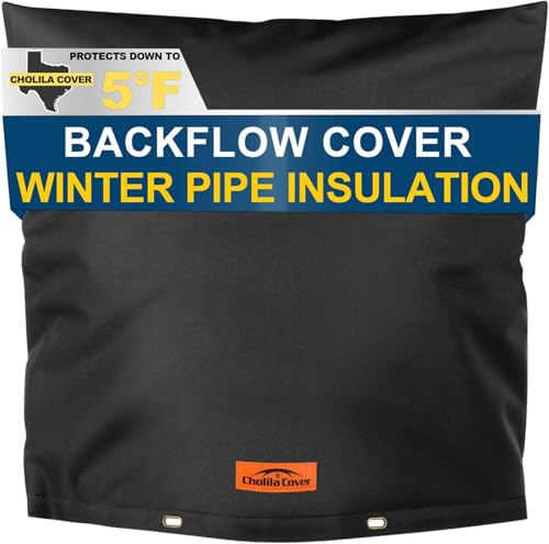 Cholila Cover Backflow Preventer Cover Insulated with Thicker 7 Layers Fabric 24 W x 24 H Backflow Cover with Aluminum Foil Layer for Winter Pipe Freeze Protection Backflow Insulation Cover