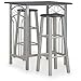 Set de Table à Manger avec 2 Tabourets, Tabouret Haut de Repas avec Repose-Pieds Table à Manger Moderne à Cadre Métallique pour Bar Bistrot Salle à Manger