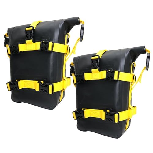 Sacoche arrière de moto universel noir jaune et sac étanche pour cadre de protection Suzuki