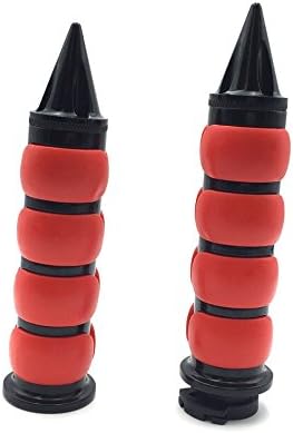 XKMT-Black Red 1" 25mm Handlebar Grips Compatible with H-D V-Rod Night Street V Rod Kawasa Nomad 1500 Fi Suzu Volusi 800 V Star 650 [B01DJJ7FGA]