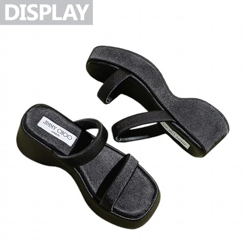 Womens Double Strap Slip On Wedge Sandals Fashion Square Open Toe Strappy Low Platform Chunky Heel For Summer Daily Casual Vacation4