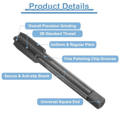 QUARKZMAN Gerade Nut Schraubhähne 1/2-20 UNF 2B Gewinde HSS6542 Schwarz Nitridbeschichtet Maschinengewindeschneidfräser Gewindeschneidwerkzeuge