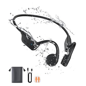 Bone Conduction Headphones Open Ear Bluetooth 5.3 Wireless Swimming Headphones Sport Earbuds with Mic Call Noise Reduction Earphones for Running Cycling Hiking.