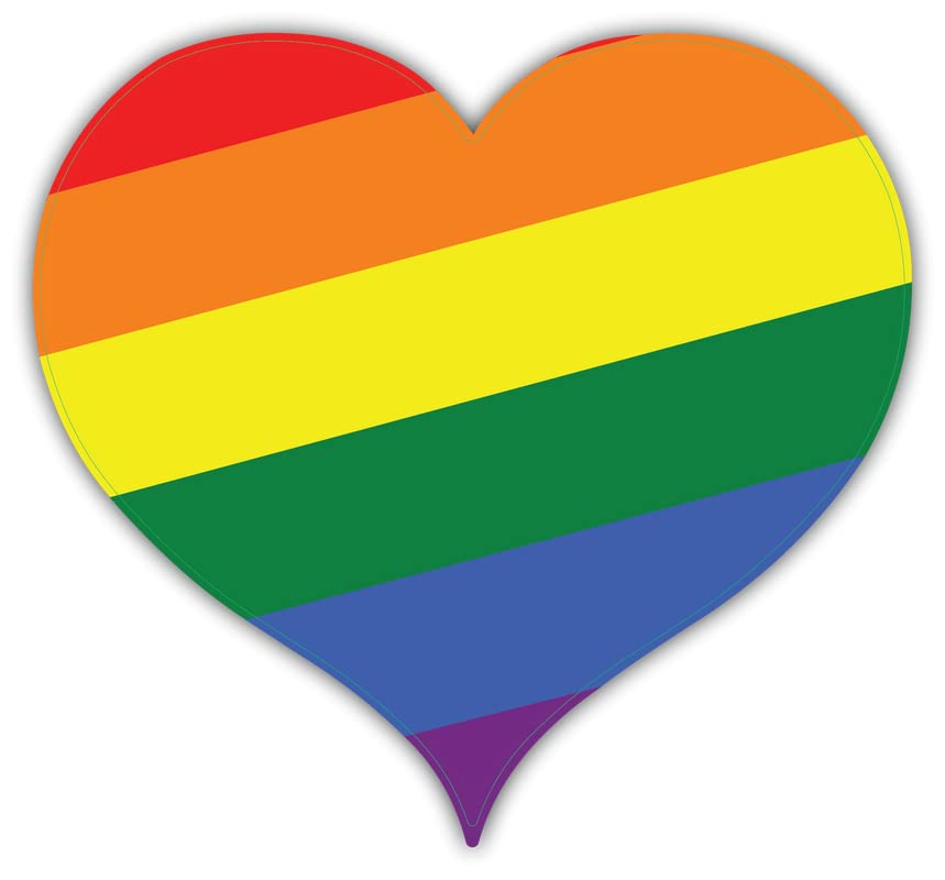 LGBT Heart | Gay Pride |Great Gift Idea|Single |5 Inch Magnet | Made in The USA | Car Auto Tool Box RefrigeratorMagnet | MAG11305