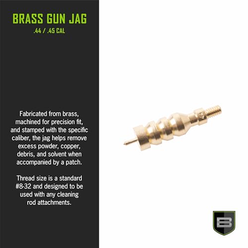 Breakthrough Clean Technologies® Brass Jag, .44 & .45 Caliber with #8-32\" Thread - Accessory for Firearm Care and Maintainece Kit - for Shotguns, Handguns, and Rifles - .44 / .45 Cal