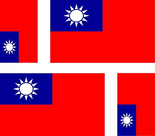 Akachafactory 4 x Autocollant Sticker Voiture Moto Valise pc Portable Drapeau Taiwan taiwanais