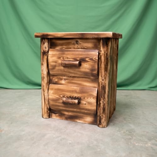 Amish Log 2-Drawer Nightstand