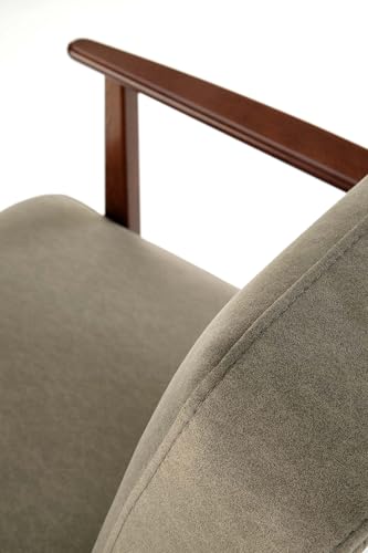 KRESTON Sessel ASENTO, Retro Cocktailsessel aus Massivholz für Wohnzimmer, TV Sessel