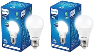 Philips 3-watt LED Bulb | AceSaver LED Bulb | Base: E27 Light Bulb for Home | Crystal White, Pack of 2