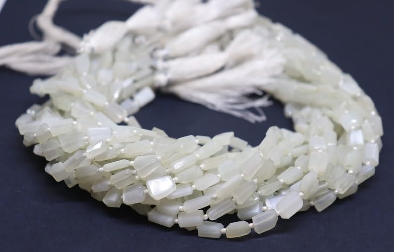 Perles à facettes pierre de lune blanche naturelle AAA pour éviter les contrefaçons en plastique