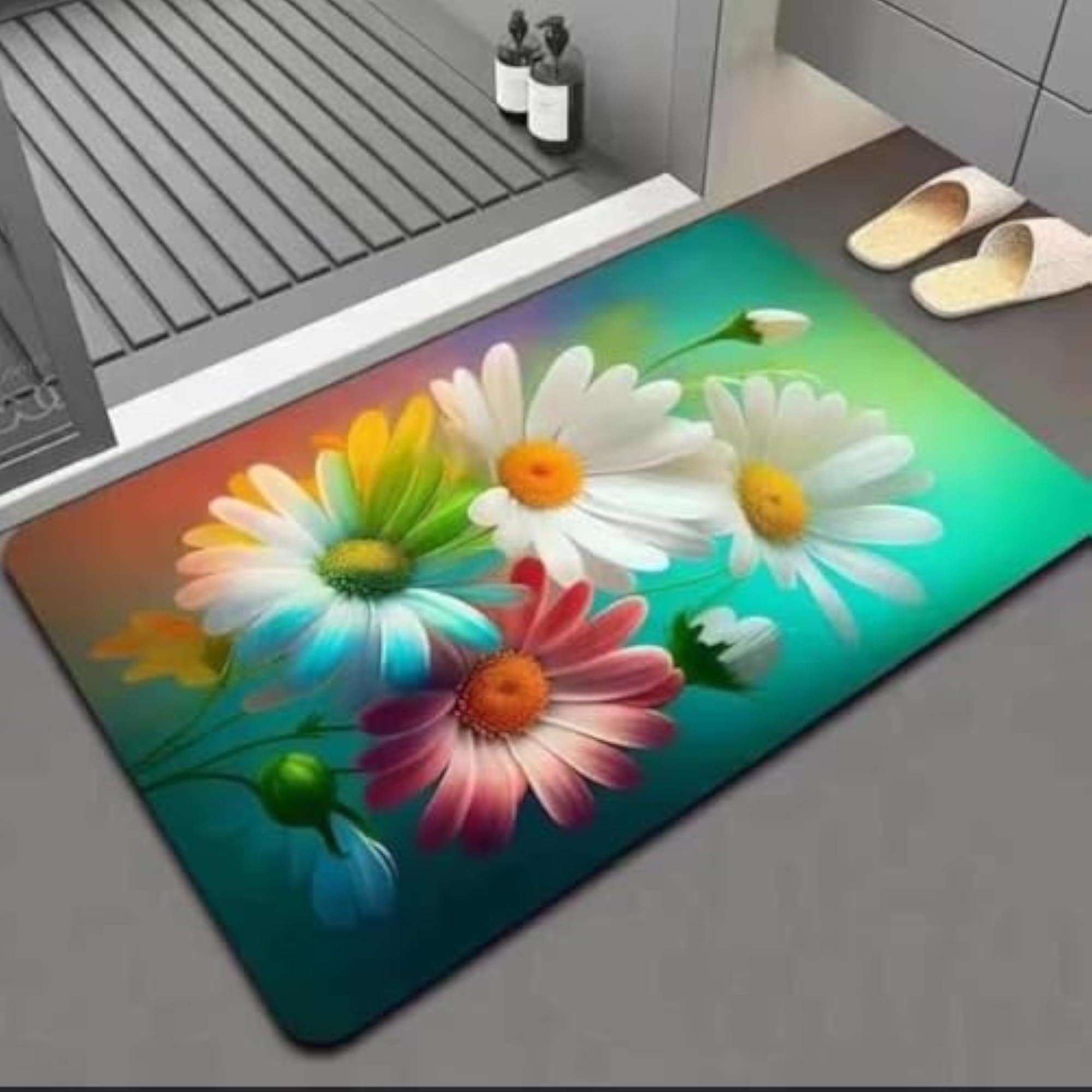 2-Pack Cute Diatomite Absorbent Quick-Drying Shower Mat