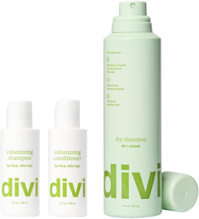 Divi Volumizing Hair Care Kit, Shampoo, Conditioner, Dry Shampoo