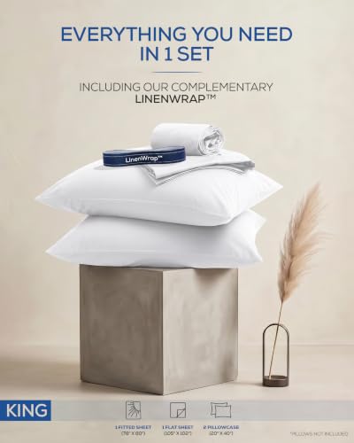 Image of Utopia Bedding King Sheet Set 4 Piece Soft Sheets - White