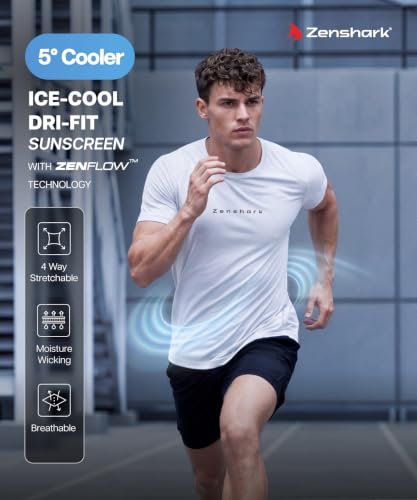 Image of ZENSHARK Gym T-Shirt for Men| Dry Fit Workout Sports T-Shirt | Quick Dry Breathable Polyester Fabric with Half Sleeve Round Neck | Running Gym Wear Active Wear for Training