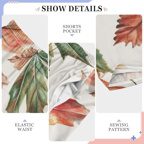 ZZXXB Maple Leaves Pattern Boys Long Pants Soft Trousers Elastic Waist Kids Lounge Bottoms with Pockets S-XL4