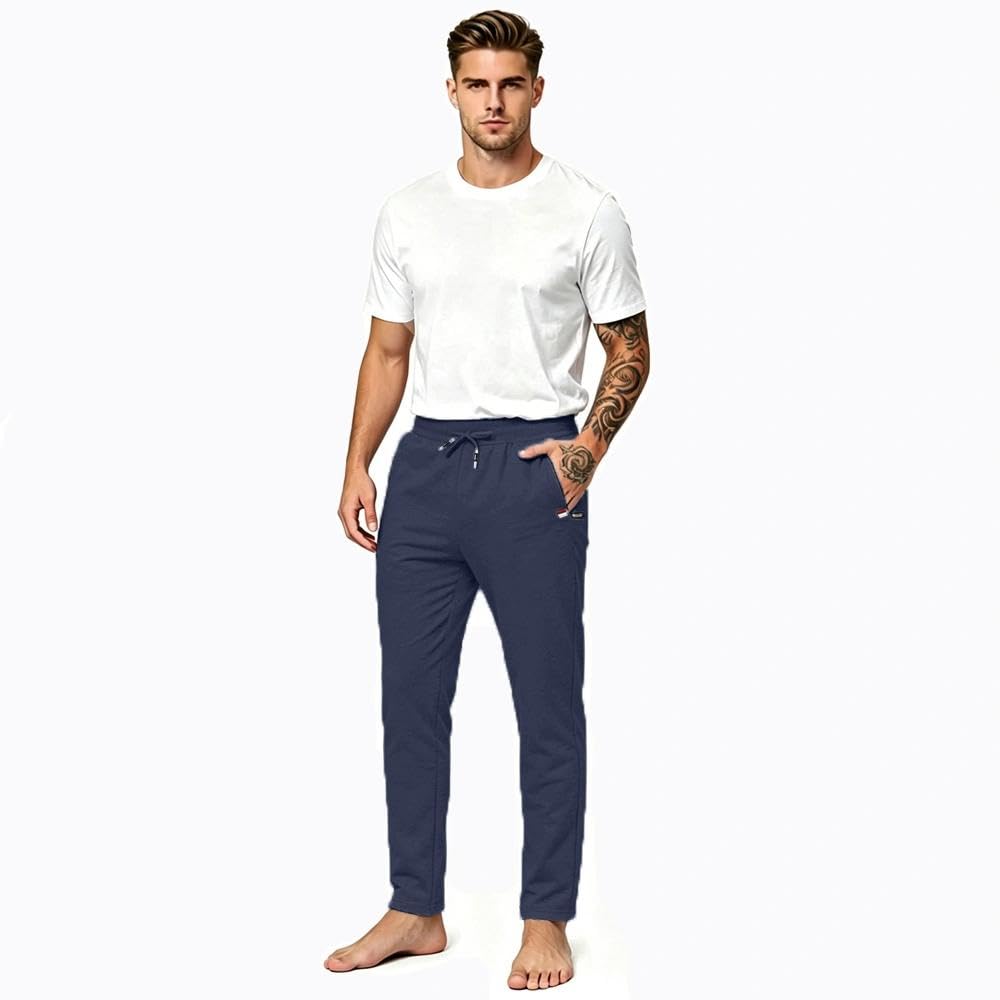 Tansozer Pantaloni Tuta Uomo Sportivi Cotone con Tasche Zip
