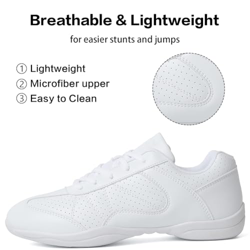Image of CADIDL Cheer Shoes for Women Black Cheerleading Athletic Dance Shoes Girls Flats Tennis Walking Sneakers
