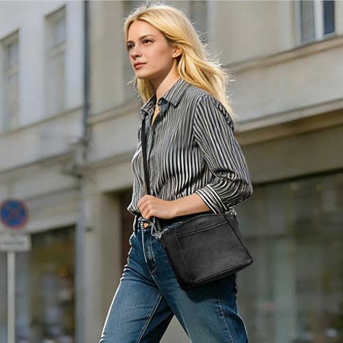 Image of befen Genuine Leather Anti-Theft Small Crossbody Bags for Women Cross Body Purse Handbags with RFID Blocking Card Slots