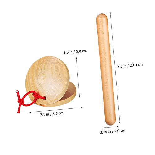 ibasenice 4 Pairs Rhythm Sticks Creative Musical Instrument Rhythm Music Sticks Birthday Gifts Hand Held Castanets Claves Finger Castanets Musical Sticks Child Make a Decision Wood Classical