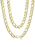 Cadena de eslabones Figaro de 4 a 13 mm de ChainsHouse, de acero inoxidable, chapado en oro de 18 quilates, para hombres y mujeres, caja de 18 a 30 pies