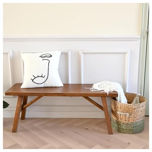 Handcrafted Solid Wood Entryway Bench